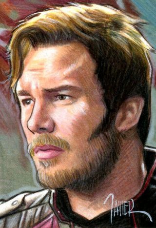 Guardians Of The Galaxy Starlord Marvel Sketch Card Aceo 1/1 Art Psc