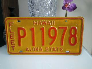 Vintage Hawaii 1981 Fleet License Plate P11978 Aloha State A Must Have Shipsfast