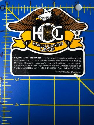 Harley Davidson Owners Group Hog Eagle Logo Decal Sticker Motorcycle Biker Club