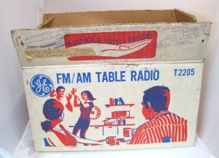 Vintage GE General Electric Solid State Radio Beige FM/AM Model T2205 BOX ONLY 3