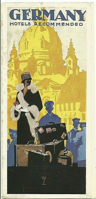 Vintage Ludwig Hohlwein,  German Artist; Tourist Brochure Cover; Hotels C.  1927