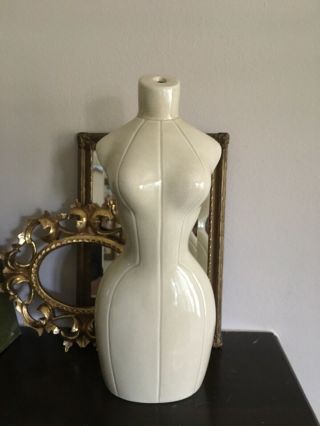 Vintage Ceramic Mannequin Dress Form Handmade Dressmakers Form
