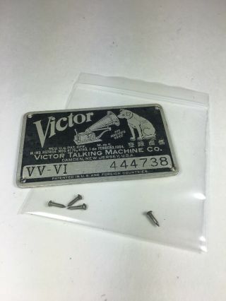 Victor Talking Machine Vv - Vi Decal Plate
