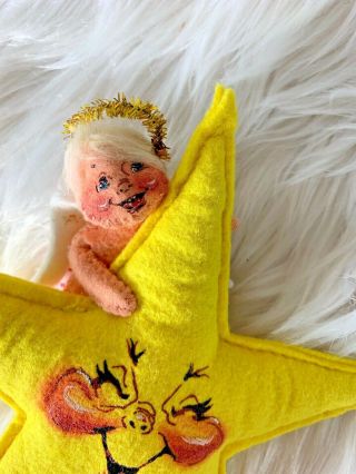 Annalee Angel With Christmas So Happy Yellow Star Tree Topper 1995 Rare Vtg
