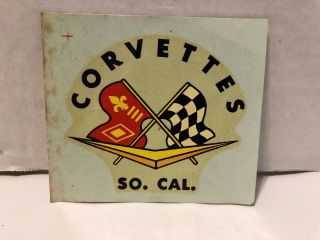 Vintage Corvettes So Cal Water Transfer Decal