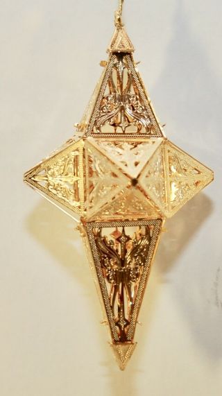 " Bethlehem Star " Baldwin Ornament 24kt Gold Finished Brass 77019.  010