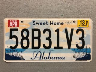 Alabama License Plate Sweet Home Alabama Heart Of Dixie Random Letters/numbers