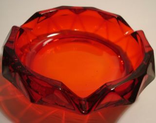 Vintage Royal Ruby Red Glass Ashtray