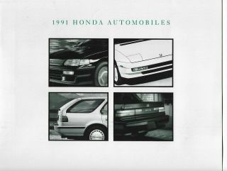 Automobile Brochure 1991 Honda Automobiles Full Line
