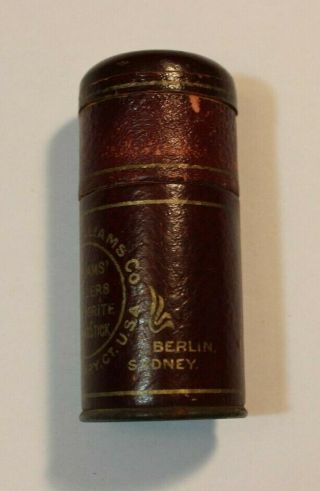 early 1900s Williams ' Travelers Favorite Shaving Stick - Leather/Cardboard/Tin 5