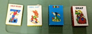 Vintage Old Maid - Animal Snap - Donkey - Snap Decks of Playing Cards (4 Decks) Mini 2