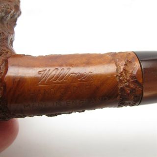 Vtg Willmer Hand carved Briar Pipe with Lucite Bit 1980 ' s England Made 4