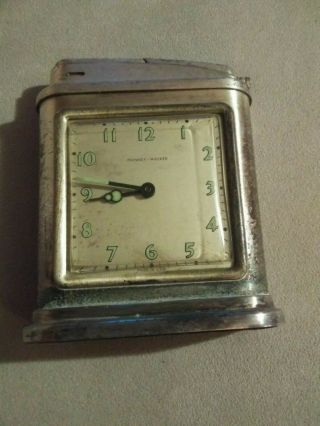 Vintage Cigarette Lighter / Clock Table Lighter Phinney Walker Clock