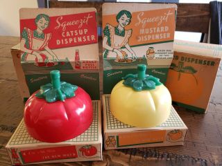 Vintage Squeezit Ketchup And Mustard Dispenser 
