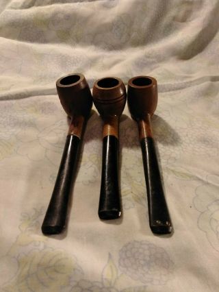 3 Vintage Estate Imported Briar Smoking Tobacco Pipes