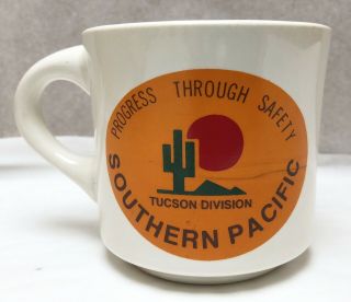 Vintage Sp Railroad Southern Pacific Tucson Az Division Safety Coffee Mug