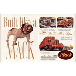 1949 Mack Trucks: Built Like A Mack Vintage Print Ad