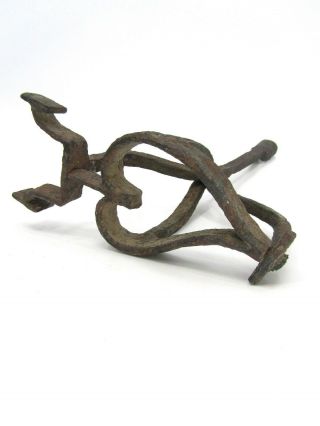 Antique Hand Forged Branding Iron " Y Heart " Cattle Ranch Brander