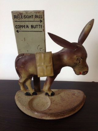 Antique Tin Donkey Cigarette Dispenser Animal Holder 1920 - 30