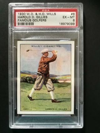 1930 W.  D.  & H.  O.  Wills Famous Golfers: Harold D Gillies 6 Psa Grade 6