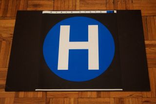 Authentic 19x18 York City Subway H Train Roll Sign R40 R42 Nycta Ind Mta