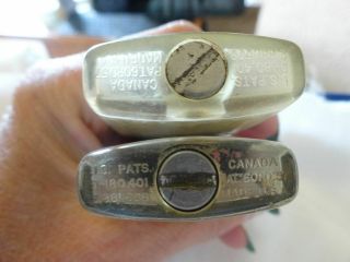 Vintage (2) Larger SCRIPTO VU Lighters with Fishing Lure & Duck Hunter 3