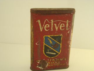 Vintage Velvet Pipe And Cigarette Smoking Tobacco Advertising Tin
