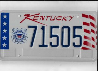 Kentucky License Plate " 71505 " United States Coast Guard