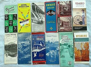 12 Vintage Travel Road Maps Brochure Steamboat Springs Nevada Canada 1950 