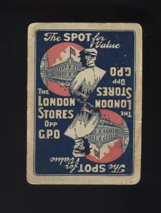 Vintage Australian Swap/playing Card The London Stores Opp.  Gpo Melbourne