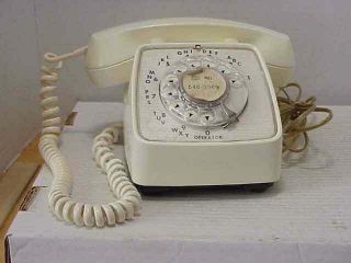 Vintage Gte Automatic Electric Rotary Dial Desk Phone And