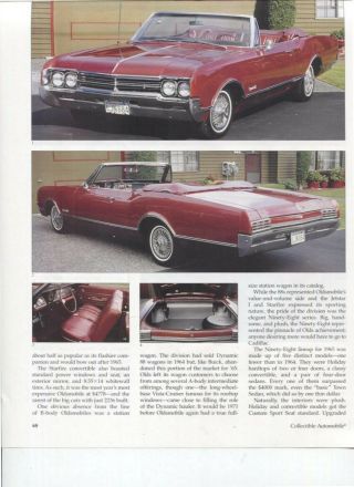 1965 - 1966 Oldsmobile 88 98 Dynamic Delta 10 Pg Color Article