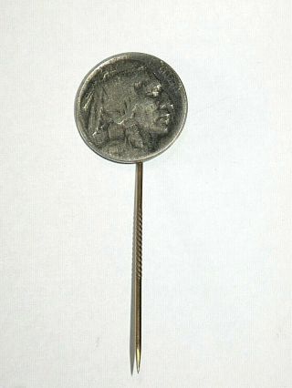 Antique/vintage 1919 Indian Head Nickel Coin Made Into Pin