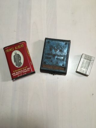 Tobacco Tin Lighter Prince Albert Top Cigarette Collectible Antique Vintage