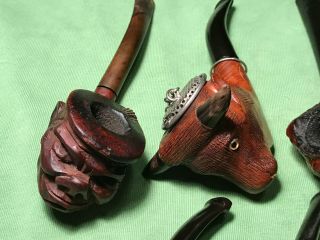 10 Assorted Carved Pipes (Many Unsmoked) 2
