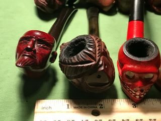 10 Assorted Carved Pipes (Many Unsmoked) 4