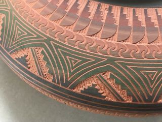 M.  Tom 93 Navajo Large 10.  5 inch Seed Pot Native American Pottery Carved Signed 4