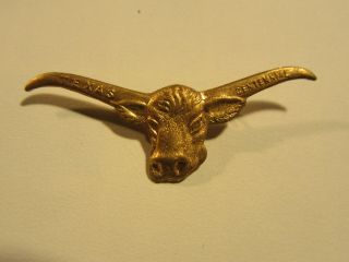 Texas Centennial Longhorn Steer Pin Badge