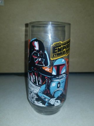 Star Wars Empire Strikes Back Darth Vader Boba Fett Burger King 1980 Glass