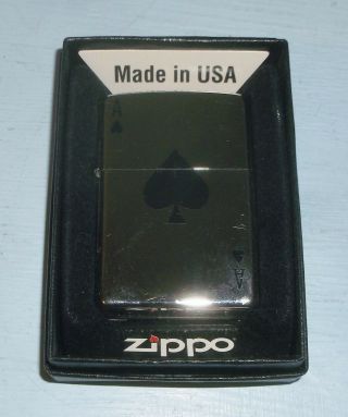 Zippo Ace Of Spades Cigarette Lighter Has Spark