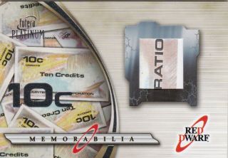 2002 Futera Platinum Red Dwarf Relic 10 Credit Banknote D36/450