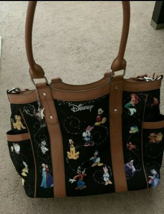 Disney " Carry The Magic " Designer - Style Tote Hand Shoulder Bag Purse