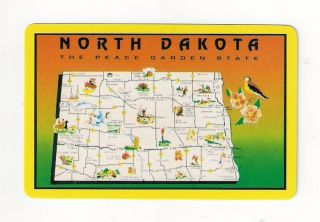 Deck Souvenir Playing Cards North Dakota,  The Peace Garden State,  Map,  Lark