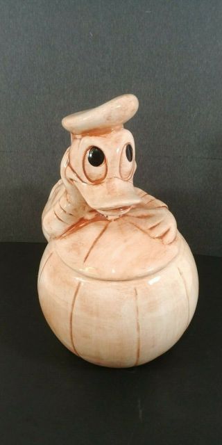 Donald Duck Disney Pumpkin Cookie Jar Calif Originals Unusual Browntone
