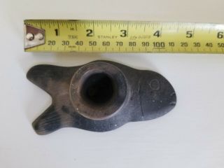 Prehistoric Indian Artifact Fish Effigy Pipe Clay Pottery Native American
