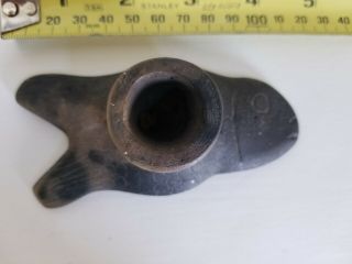 Prehistoric Indian Artifact Fish Effigy Pipe Clay Pottery Native American 2