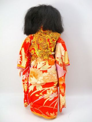 Vintage Japanese Ichimatsu Gofun Girl Doll w/ Kimono 14 inches 7