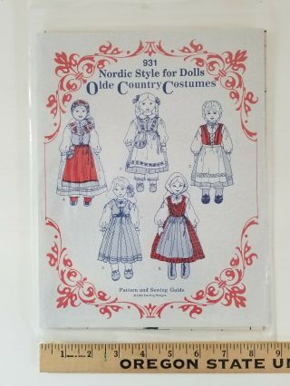 Nordic Style Clothing For 14 " & 18 " Dolls - Olde Country Costumes Sewing Pattern