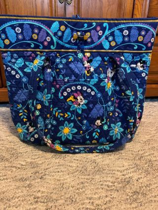 Disney Vera Bradley Large Blue Tote Bag - Dreaming With Mickey Mouse Minnie