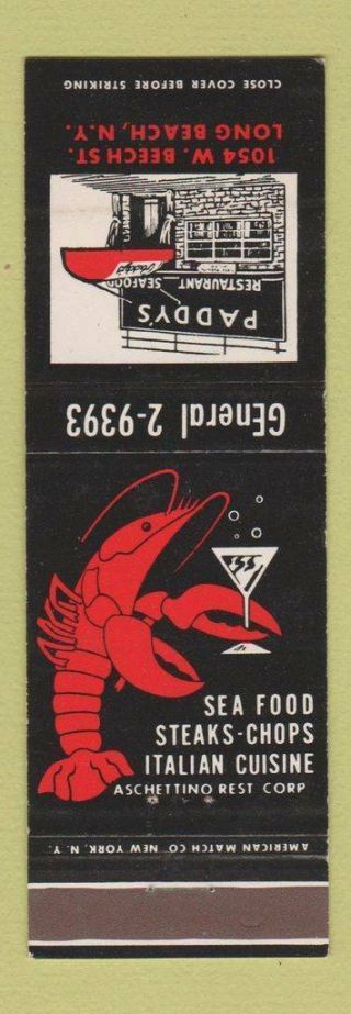 Matchbook Cover - Paddy 